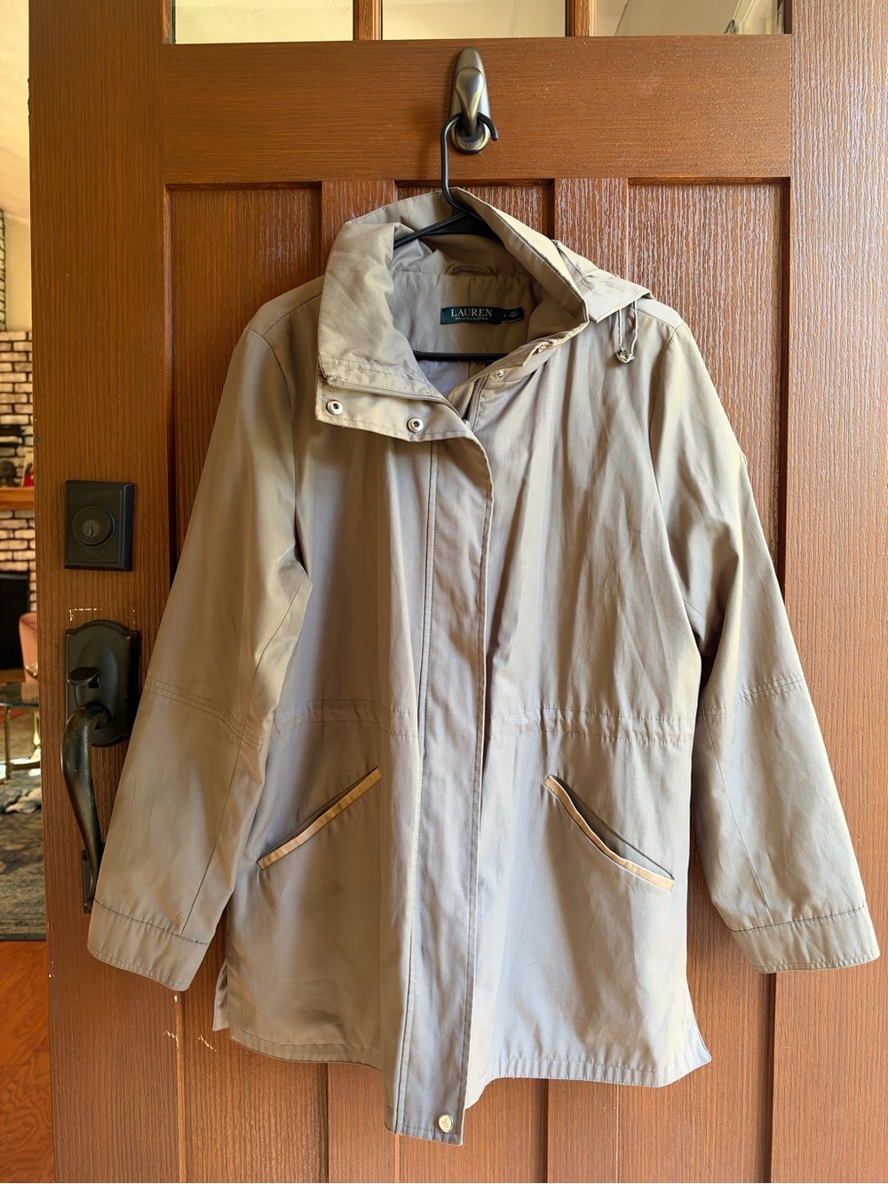 Ralph Lauren Beige Hooded Trench Coat